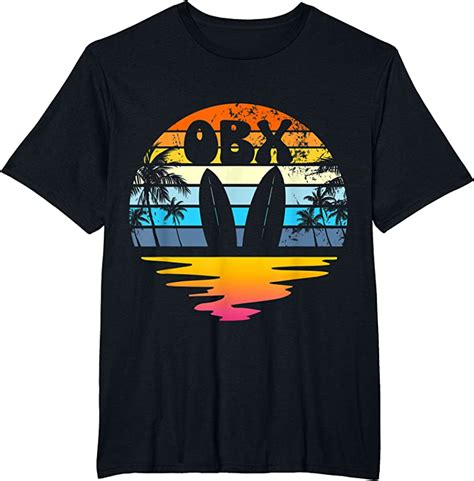 Buy Obx Outer Banks North Carolina Retro Sunset Surfing Obx T Shirts
