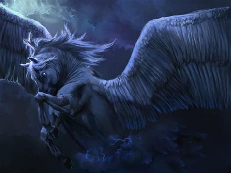 Originating in turkish mythology, tulpars are flying horses that were usually black or white. winged horse | Greek mythological creatures, Mythical ...