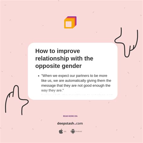 how to improve relationship with the opposite gender deepstash