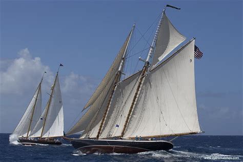 Schooners Aschanti And Columbia Hotly Competing 2022 Antigua Classic