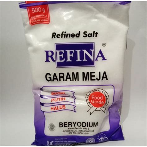 Jual Garam Refina Refined Salt Garam Dapur 500 Gram Shopee Indonesia