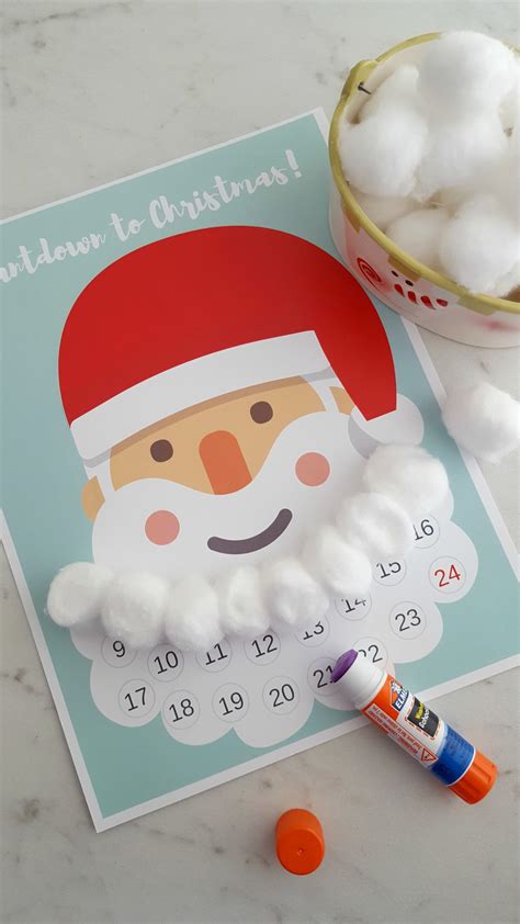 Countdown To Christmas Santa Advent Calendar Free Printable A