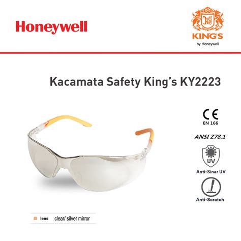 Kacamata Safety King Ky 2223 Clear Mirror Anti Scratch Safety Glasses