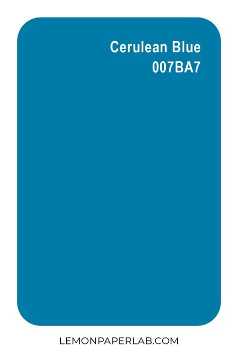 Cerulean Blue Color 007ba7 Lemon Paper Lab