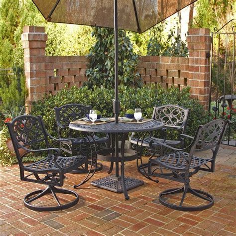 Outdoors / patio furniture / patio furniture sets / patio dining sets. Shop Home Styles Biscayne 5-Piece Black Metal Frame Patio ...