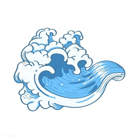 Blue Japanese Wave Background Vector Premium Image By