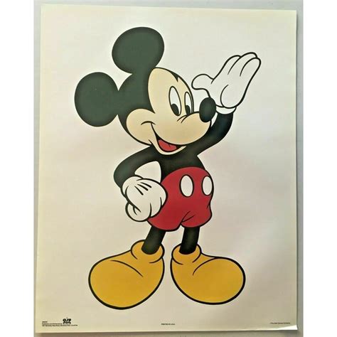 Mickey Mouse Poster Classic Vintage Print Retro Wall Art Etsy