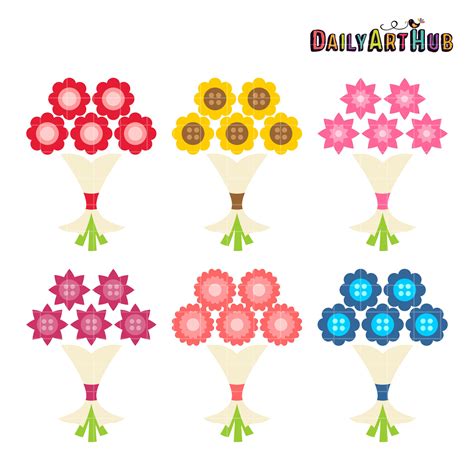 Simple Flower Bouquet Clip Art Set Daily Art Hub Free Clip Art Everyday