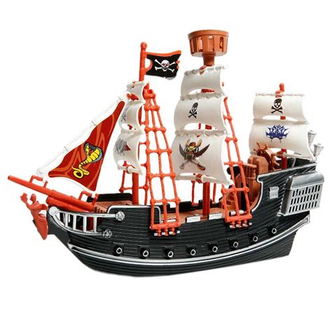 Deluxe Detailed Toy Pirate Ship Boat Christmas T Kids Shark Bite