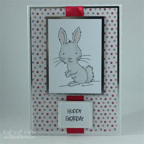 Handmade Birthday Card Hoppy Birthday Bunny R Folksy