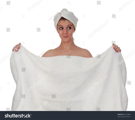 Nude Young Woman Hiding Behind White Foto De Stock Editar Ahora 68118895