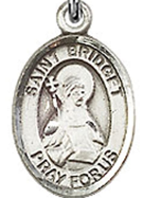 St Bridget Of Sweden 50 Oval Sterling Silver Side Medal