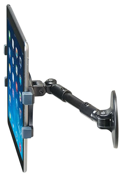 Ipad Tablet Wall Mount With Swivel Design Tilting And Rotating Black