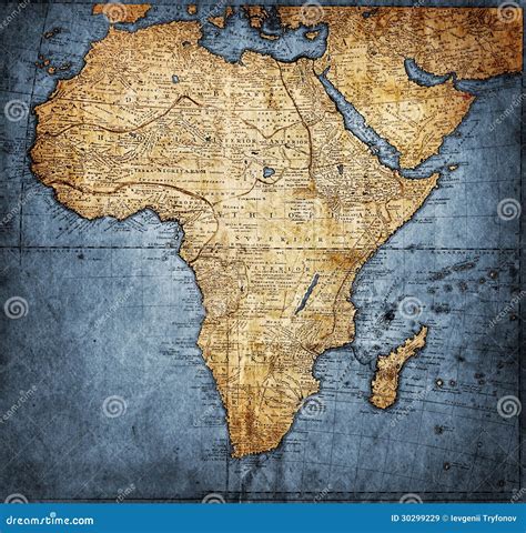 Vintage Map Africa Stock Image Image Of Burnt Retro 30299229