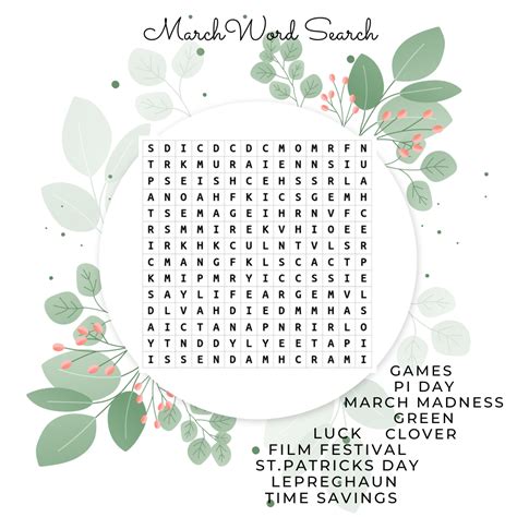 March Word Search The Kings Page