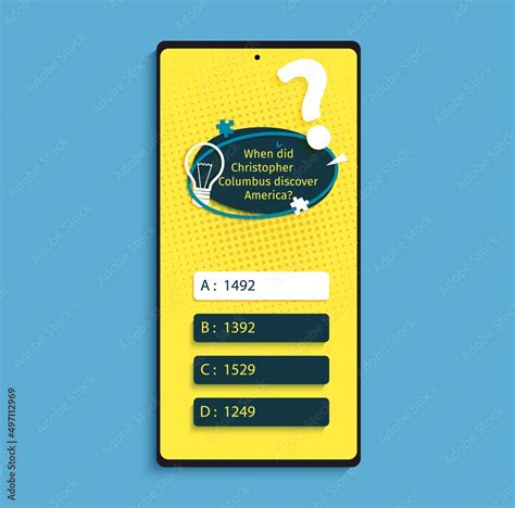 Quiz Online Game Interface In Paper Cut Style Yellow And Black Color