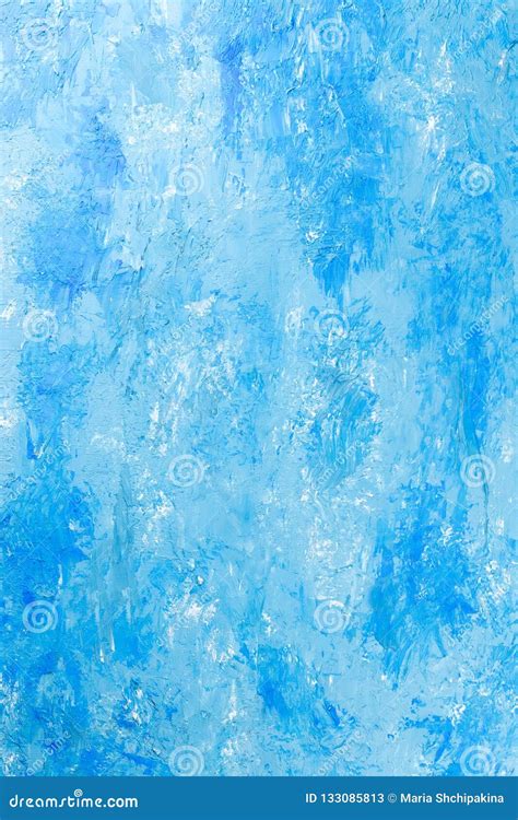 Abstract Oil Paint Texture On Canvas Blue Background Stock Image