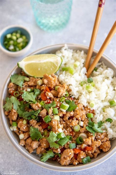 Asian Ground Turkey Rice Bowl Healthy Meal Prep Recipe Recipe