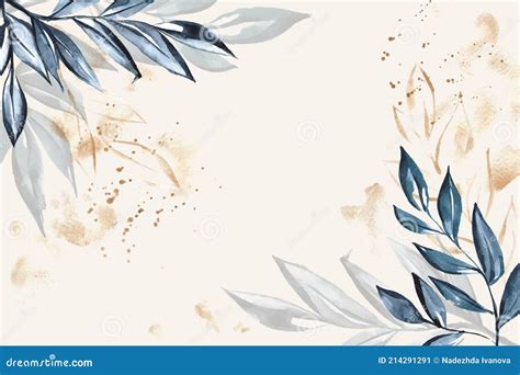 Hand Painted Watercolor Nature Background Vector Illustration Stock