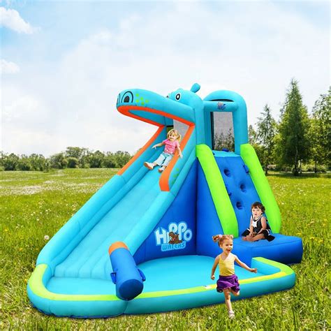 Fun Hippo Inflatable Water Slide Bouncy House Pool Ninja New