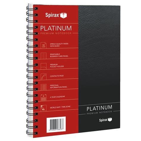 Spirax Platinum A4 Notebook 200 Pages Black Officeworks