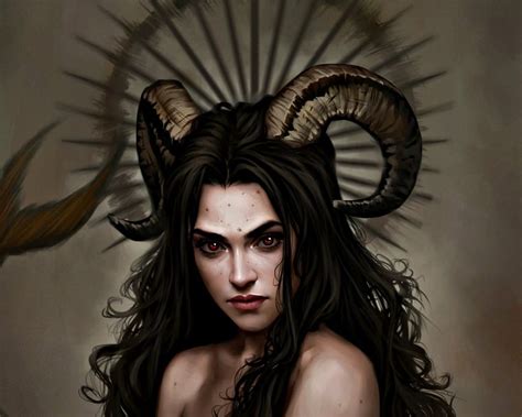 Zodiac ~ Capricorn Capricorn Horn Art Girl Dark Woman Fantasy