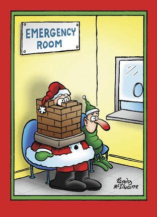 Emergency Room Santa Nobleworks Funny Christmas Card Funny Christmas Cartoons Christmas
