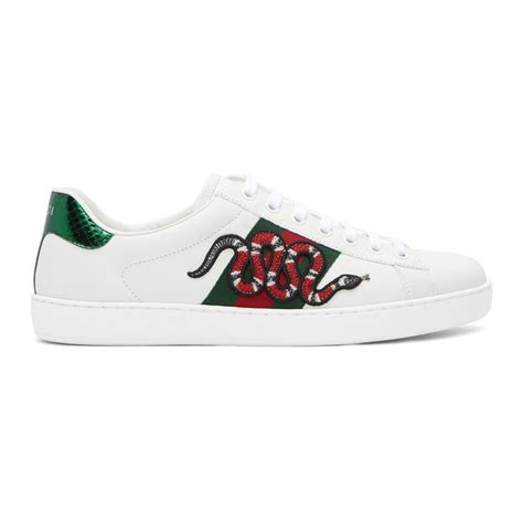 Gucci Leather White Snake Ace Sneakers For Men Lyst