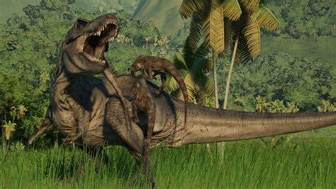 Raptors Pack Hunting T Rex Jurassic World Evolution 2 Youtube