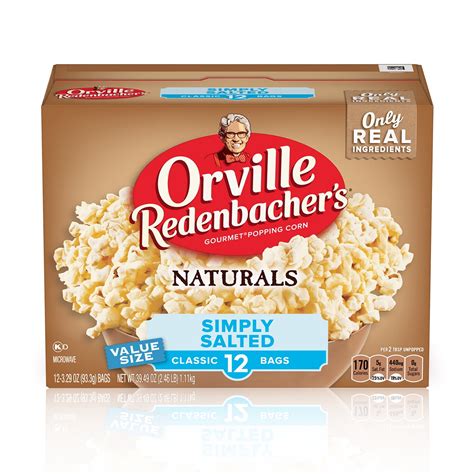 Orville Redenbachers Naturals Simply Salted Popcorn Microwave Popcorn 329 Oz 12 Ct