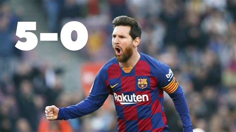 Barcelona Vs Eibar 5 0 Lionel Messi Scores Four Unbelievable Goals Youtube