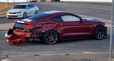 Slow And Furious Ford Mustang Gets T Boned By A Truck Carscoops