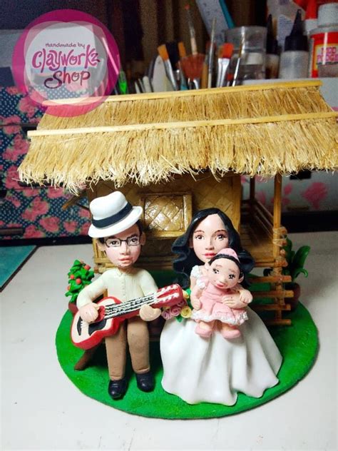 Bahay Kubo Filipiniana Inspired Polymer Clay Bride And Groom Wedding