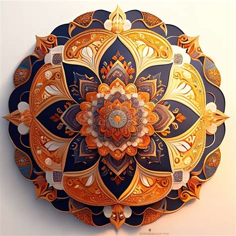 Oriental Mandala Pattern On A White Background 3d Rendering Stock