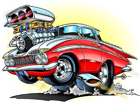 Hot Rod Cartoon Drawings 613 Best Hot Rod Art Images On Pinterest