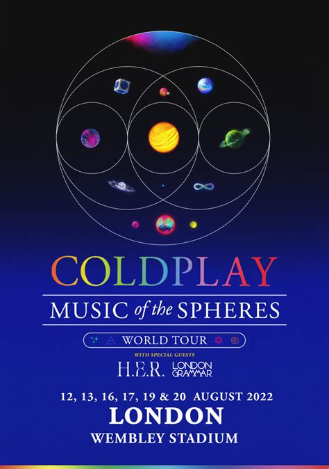 Coldplay 2022 World Tour London Poster