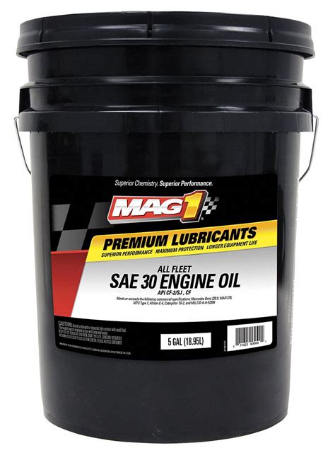 Mag 1 Conventional Diesel Engine Oil 5 Gal Pail Sae Grade 30 Amber