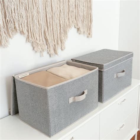 Storageworks Fabric Storage Bins With Lids And Handles Decorative