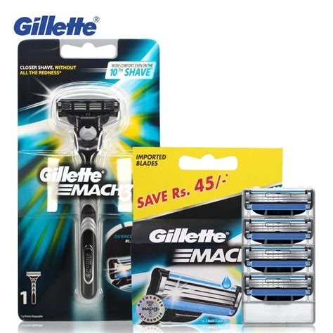 original gillette mach 3 shaving razor blades brand mach3 for men beard shave blade razor travel box