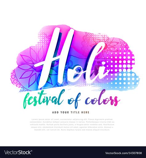 Creative Happy Holi Poster Design Royalty Free Vector Image
