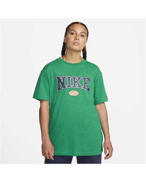 Nike Cotton Sportswear Essential Oversized T Shirt In Malachite Green