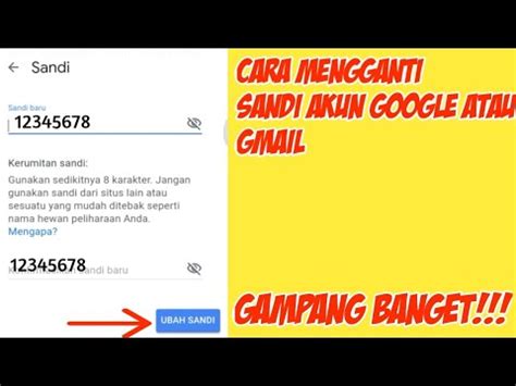 Maybe you would like to learn more about one of these? Cara Mengganti Sandi Akun Google Terbaru - YouTube