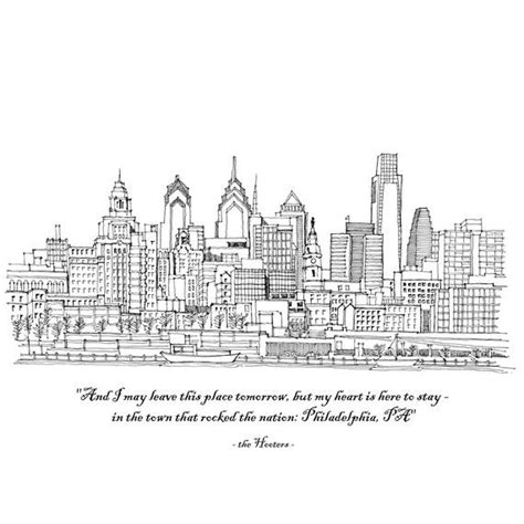 Hand Drawn Illustrations Prints And Notecards Philadelphia Skyline