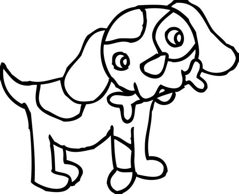 Coloring Page Of Dog With Bone Free Clip Art