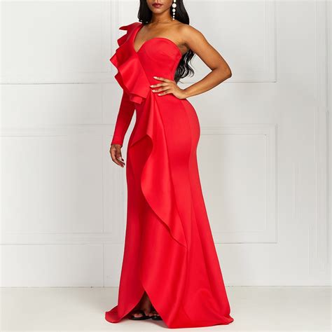 African Style Elegant Party Sexy Evening Women Long Dresses One