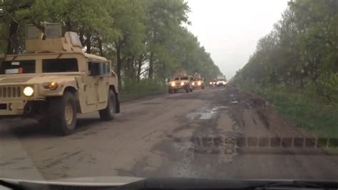 Ukraine War Large Hmmwv Humvee Convoy Большой Конвой Американских