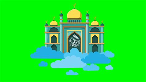 Animated Mosque Green Screen। Islamic Virtual Mosque । Green Screen