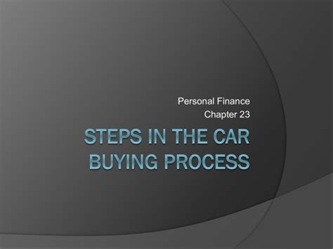 Steps In The Car Buying Process