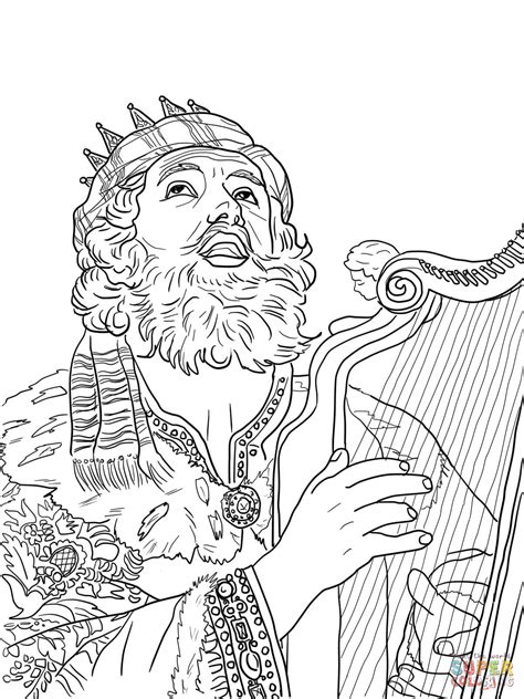 Icorinthians 13 2 coloring pages. Koning David speelt op de harp kleurplaat | Gratis ...