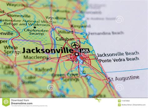 Gluten free dining in jacksonville, fl, open slideshow dialog. Jacksonville, Florida Auf Karte Stockfoto - Bild von ...